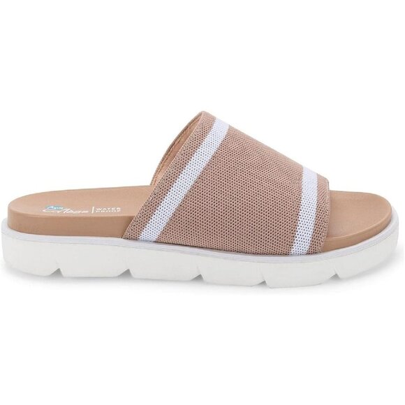 Aqua College Womens Katalina Waterproof Slip on Pool Slides Sandal Tan Size 9.5M - Picture 2 of 4